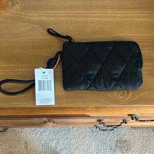 Vera Bradley Black Quilted Wristlet with Strap